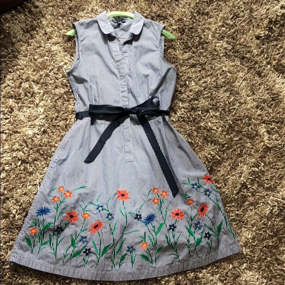 Brooks Brothers Striped Dress with Flowers